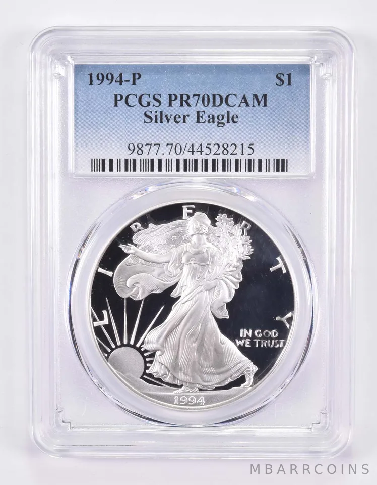 1994-P American Silver Eagle PR70 DCAM PCGS Blue Label
