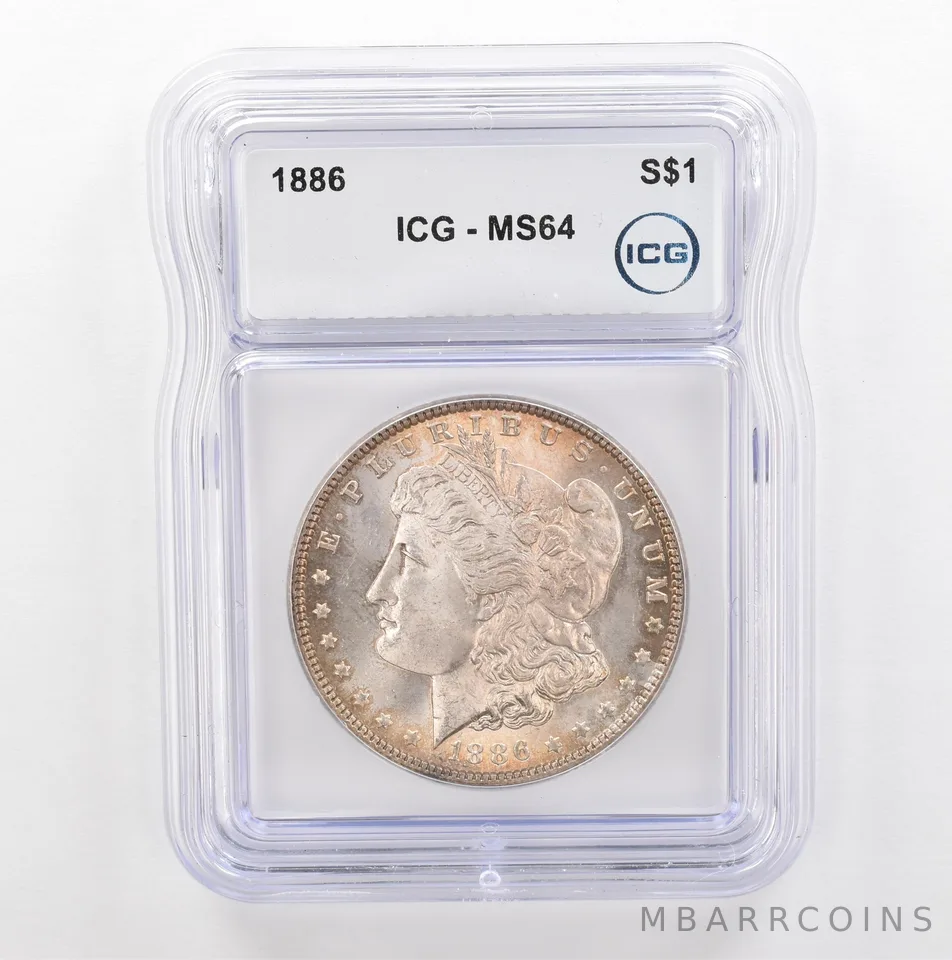1886 Morgan Silver Dollar MS64 ICG Beautiful Tone *5375