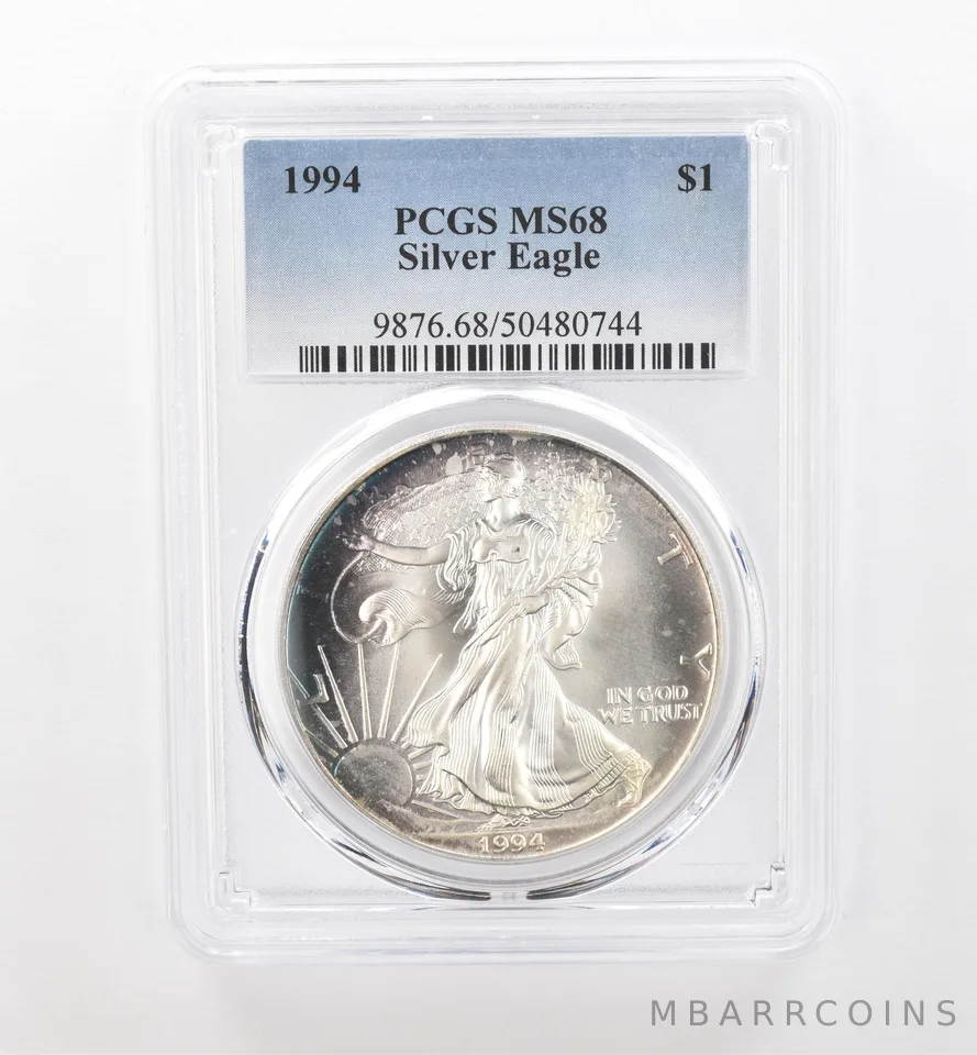 1994 American Silver Eagle MS68 PCGS Peripheral Tone *1733