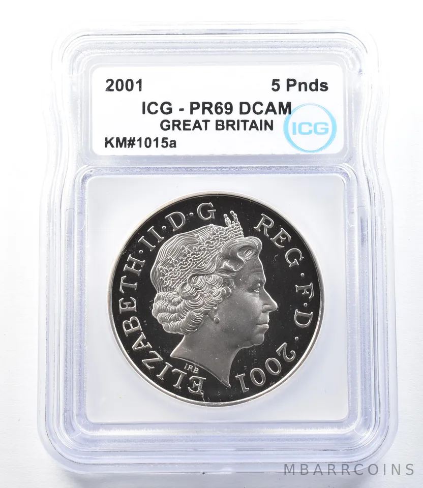 2001 Great Britain 5 Pounds KM#1015a PR69 DCAM ICG *8911