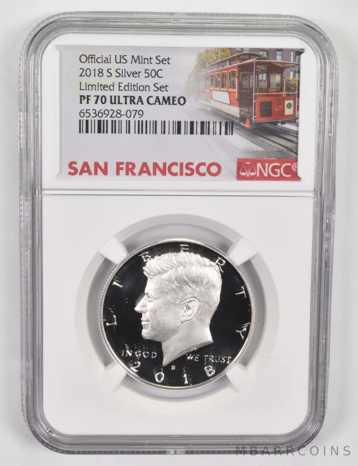 2018-S PF70 UCAM Kennedy Half Dollar NGC San Fran Lbl - Limited Edition