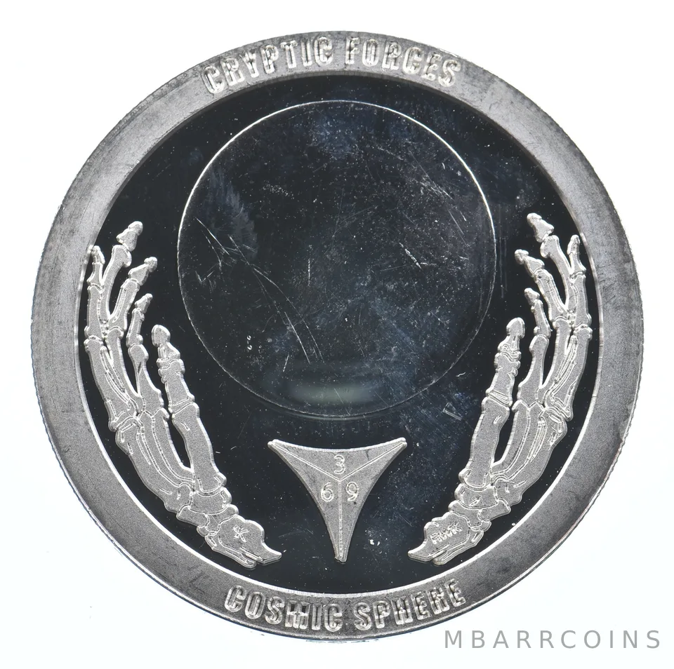 1 Oz Silver Round Chautauqua Silver Works Cryptic Forces Cosmic Sphere *1670