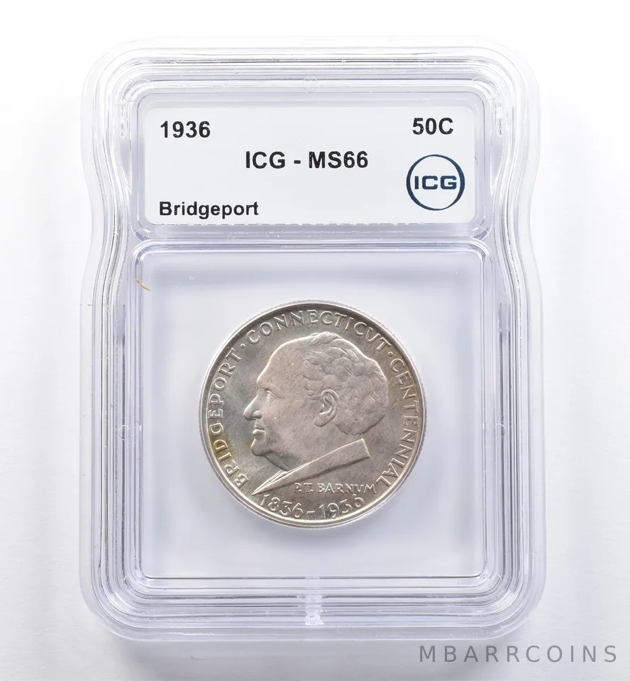 1936 Bridgeport Commemorative Half Dollar MS66 ICG *6409