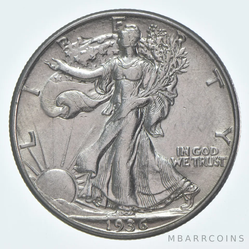 CHAU 1936-D Walking Liberty Half Dollar Choice AU 90% Silver (1pc)
