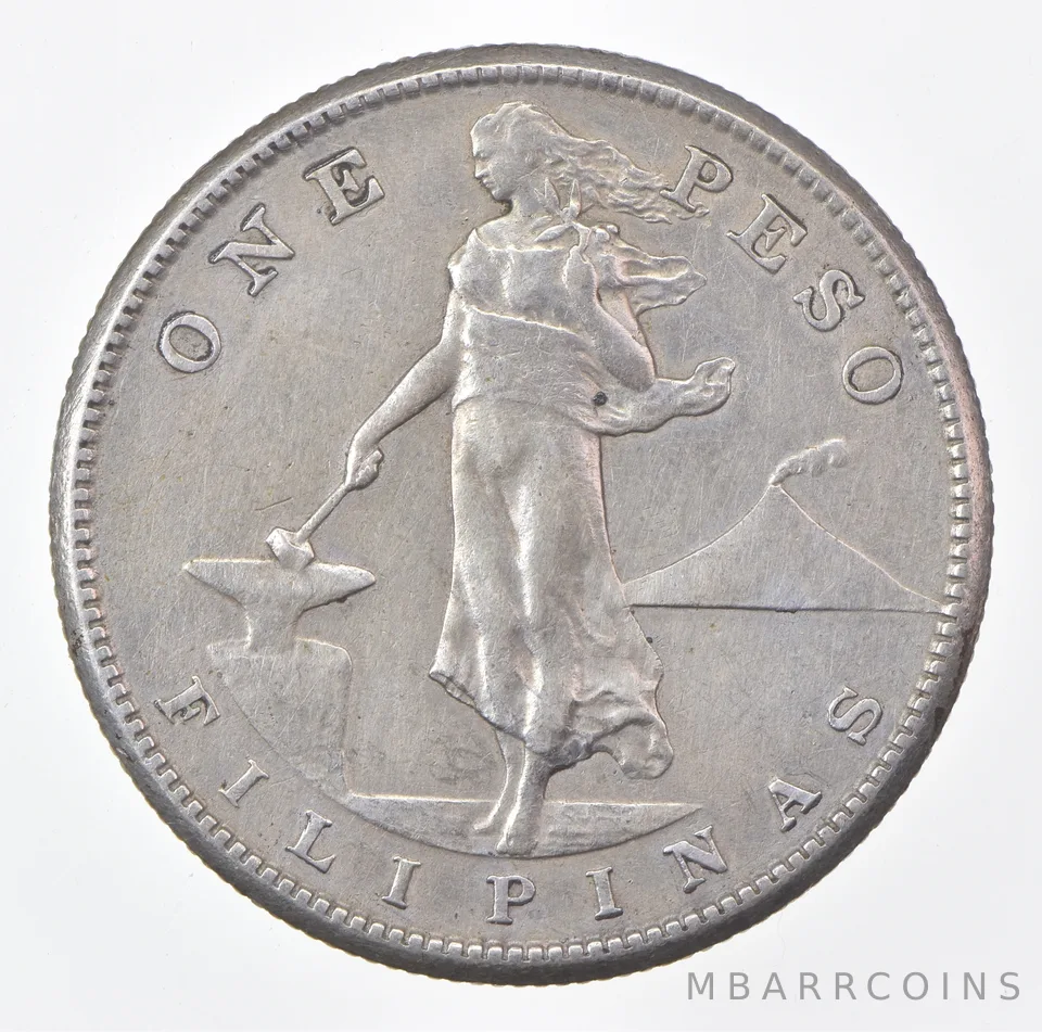 1908-S Philippines 1 Peso *0566