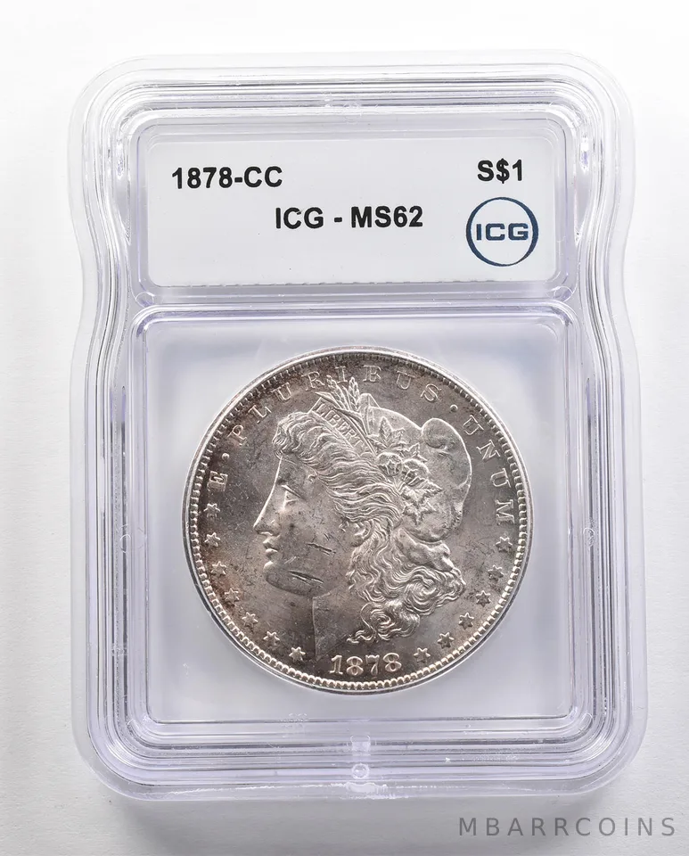 1878-CC Morgan Silver Dollar MS62 ICG *4437