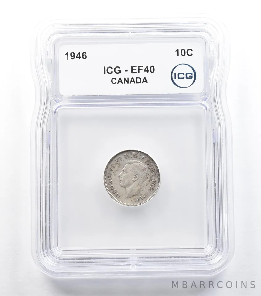 1946 Canada 10 Cents EF40 ICG *5687
