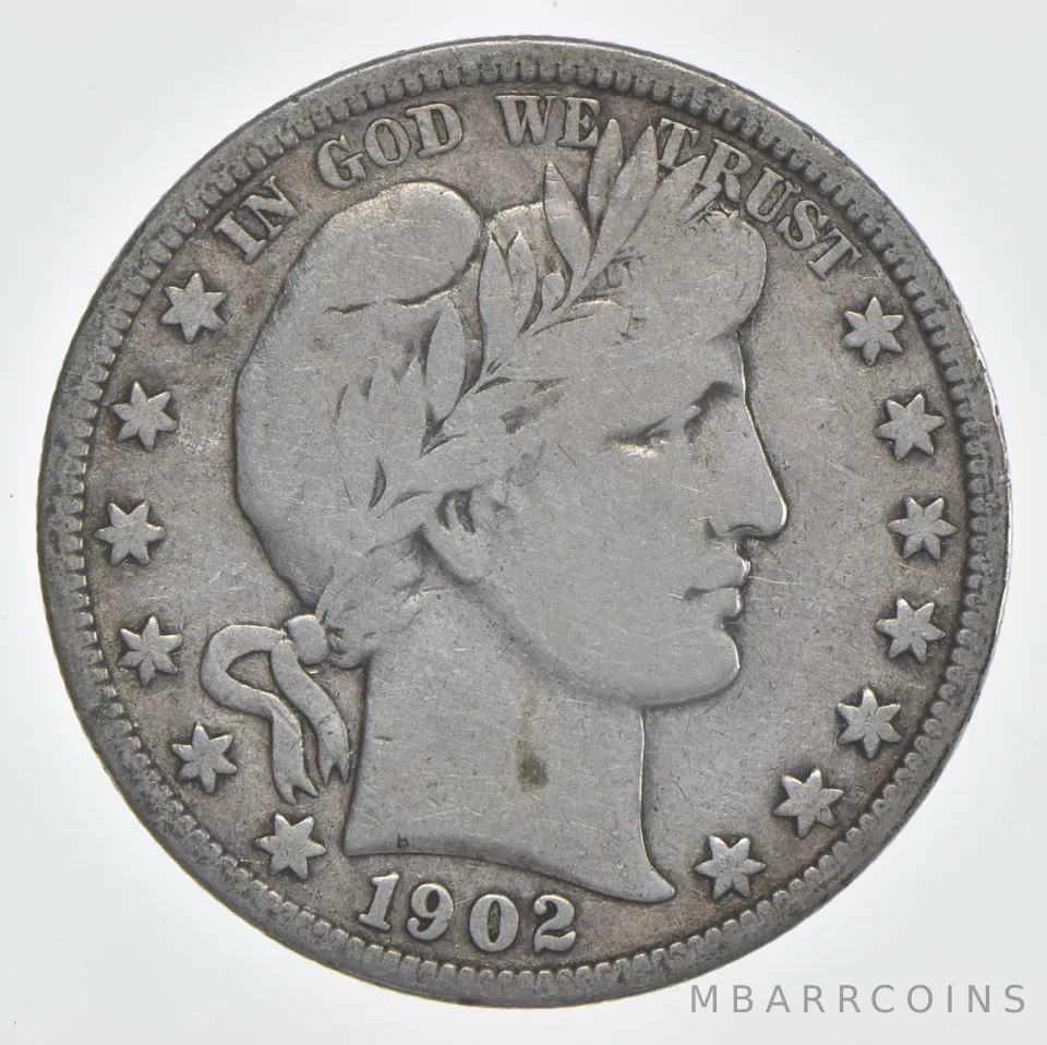 1902-O Barber Half Dollar 90% Silver VG Condition