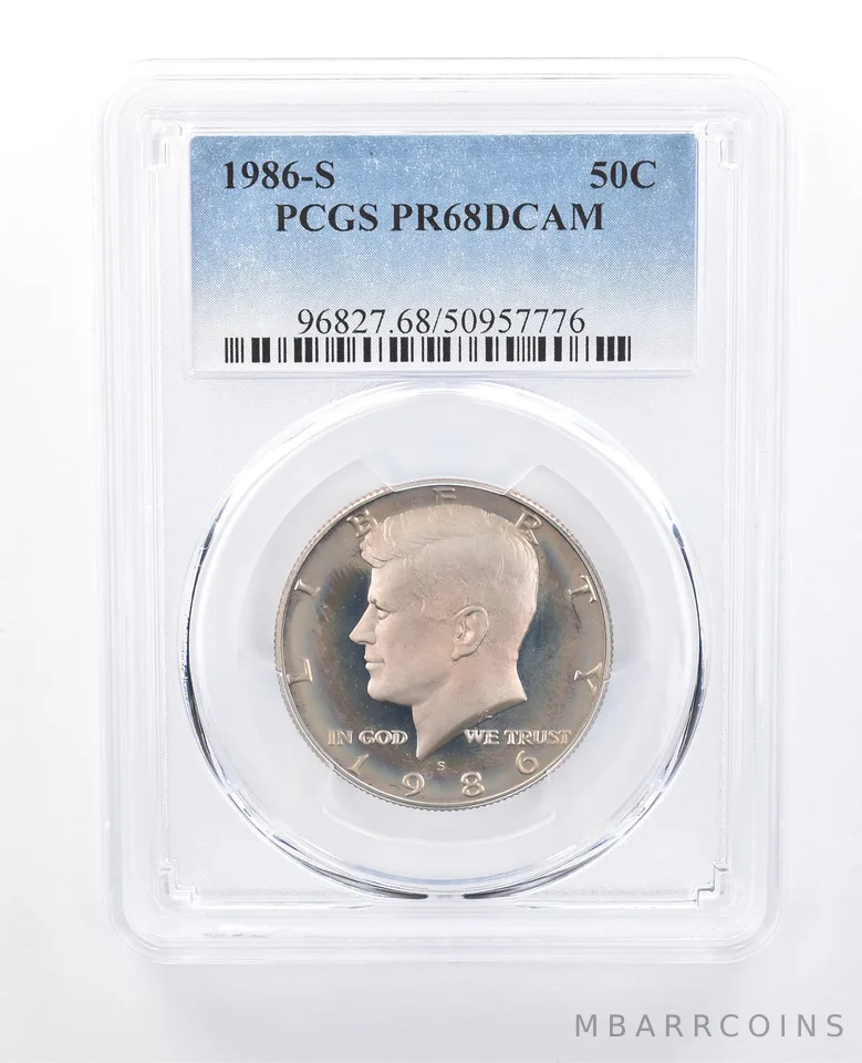 1986-S Kennedy Half Dollar PR68 DCAM PCGS Beautiful Tone *8128