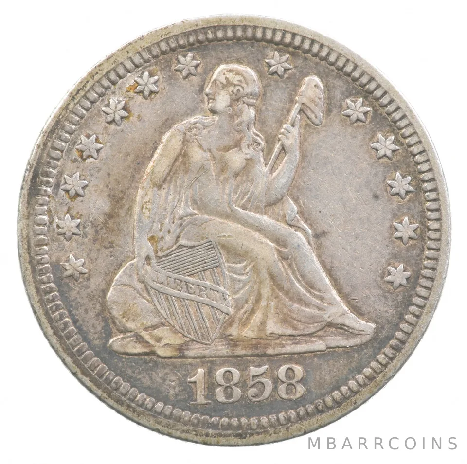 1858 Seated Liberty Quarter *4818