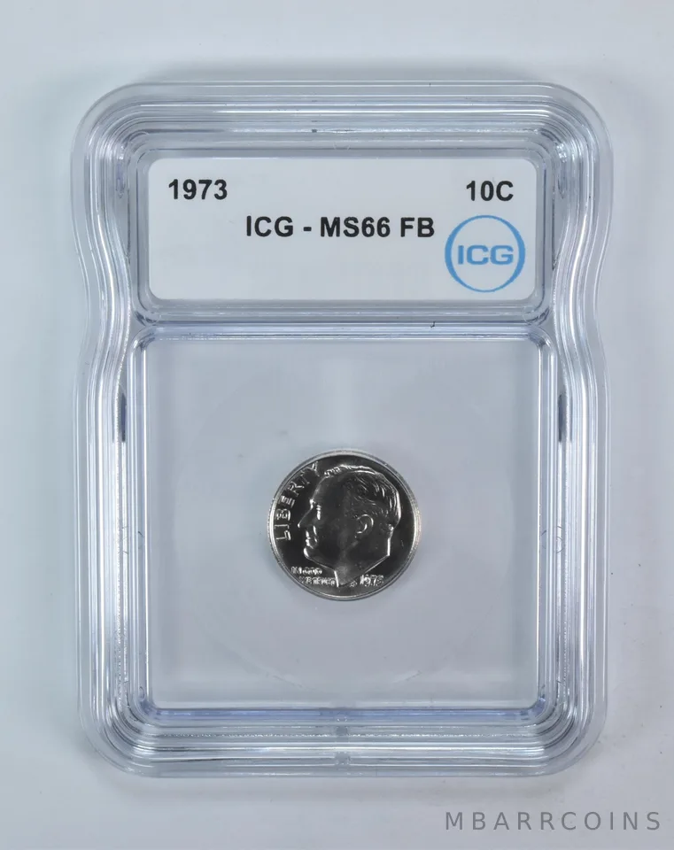 1973 Roosevelt Dime MS66 FB ICG