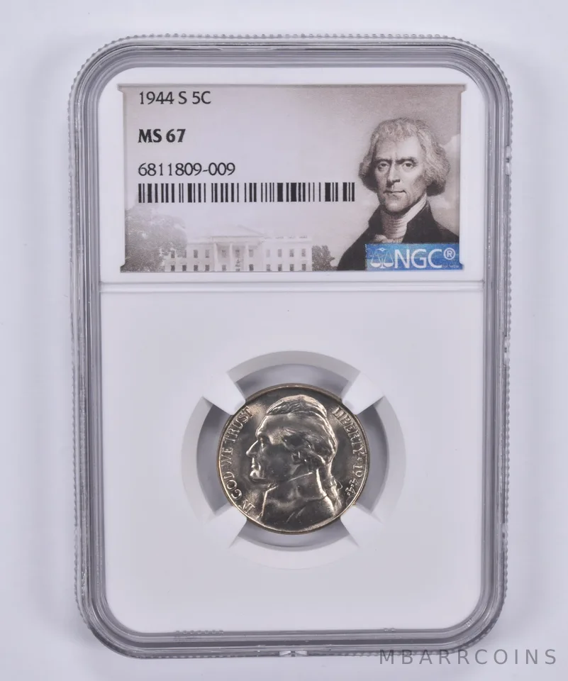 1944-S Jefferson Nickel 5c MS67 NGC Special Label