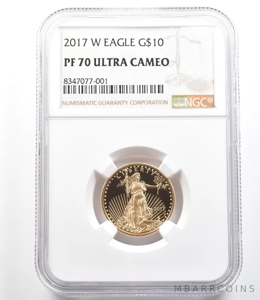 2017-W $10 American Gold Eagle 1/4 Oz Gold PF70 UCAM NGC