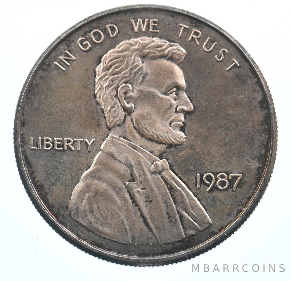 VINTAGE Art Bar/Round 1987 Lincoln Wheat Cent Pattern .999 Silver 1 T Oz *878