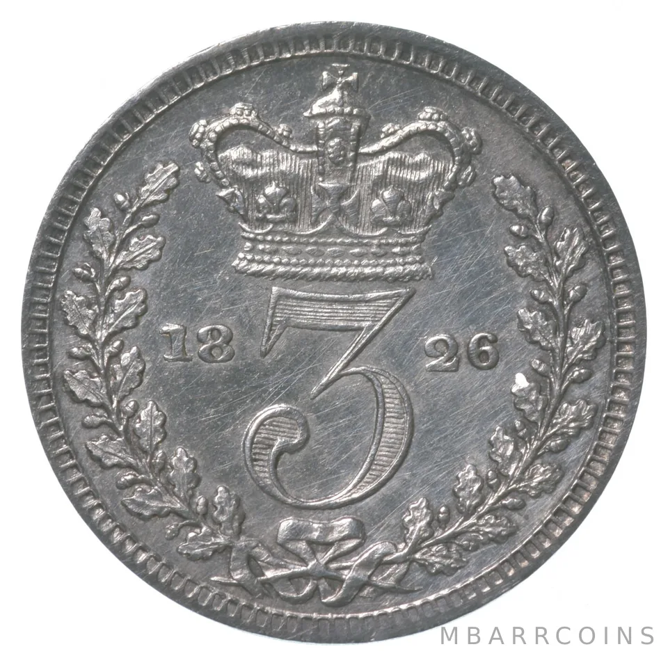 1826 Great Britain 3 Pence Maundy a8411