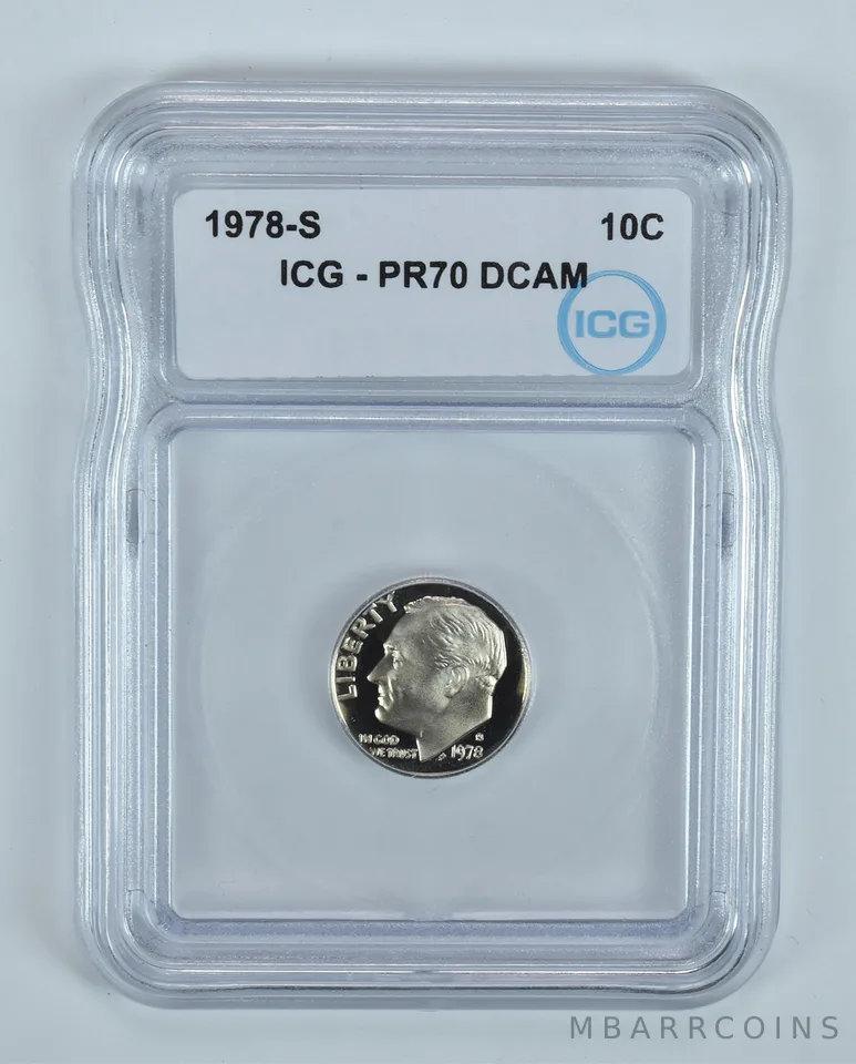 1978-S Roosevelt Dime PR70 DCAM ICG