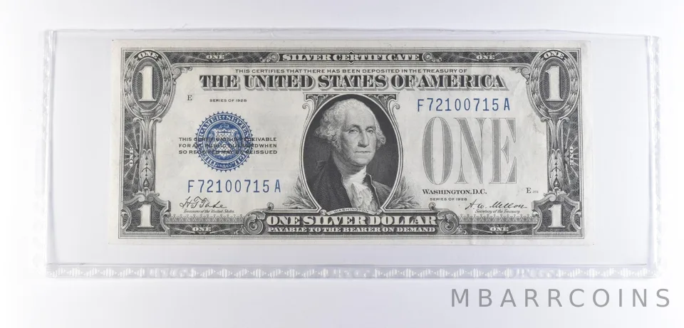 1928 $1 Silver Certificate Blue Seal *8378