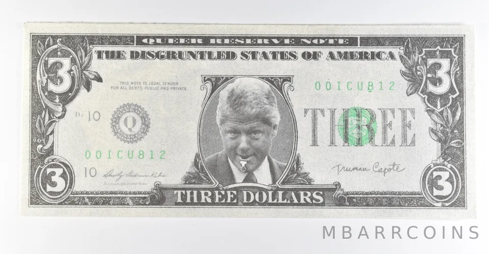 1993 Slick Times Novelty Disgruntled States Of America Queer Reserve Note *8435