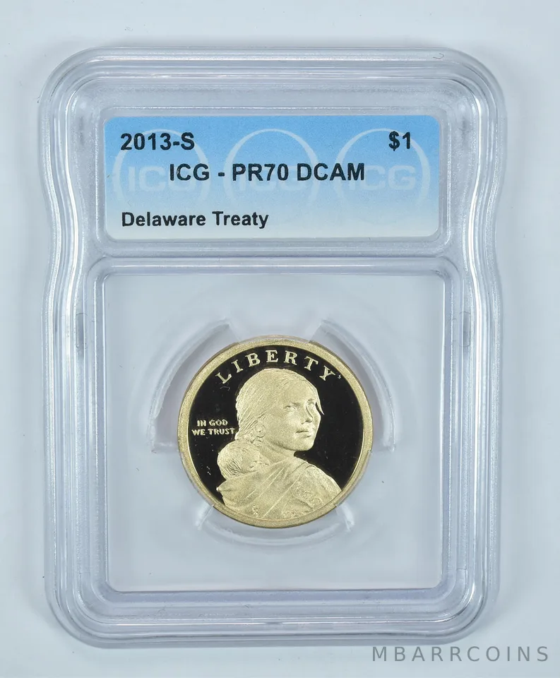 2013-S Sacagawea $1 Treaty With Delawares PR70 DCAM ICG