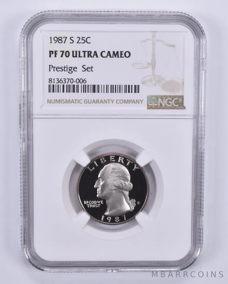 1987-S Washington Quarter Prestige Set PF70 UCAM NGC Brown Label