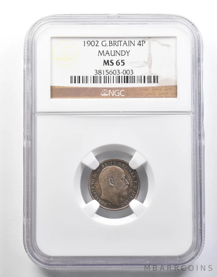 1902 Great Britain 4 Pence Maundy MS65 NGC *4022