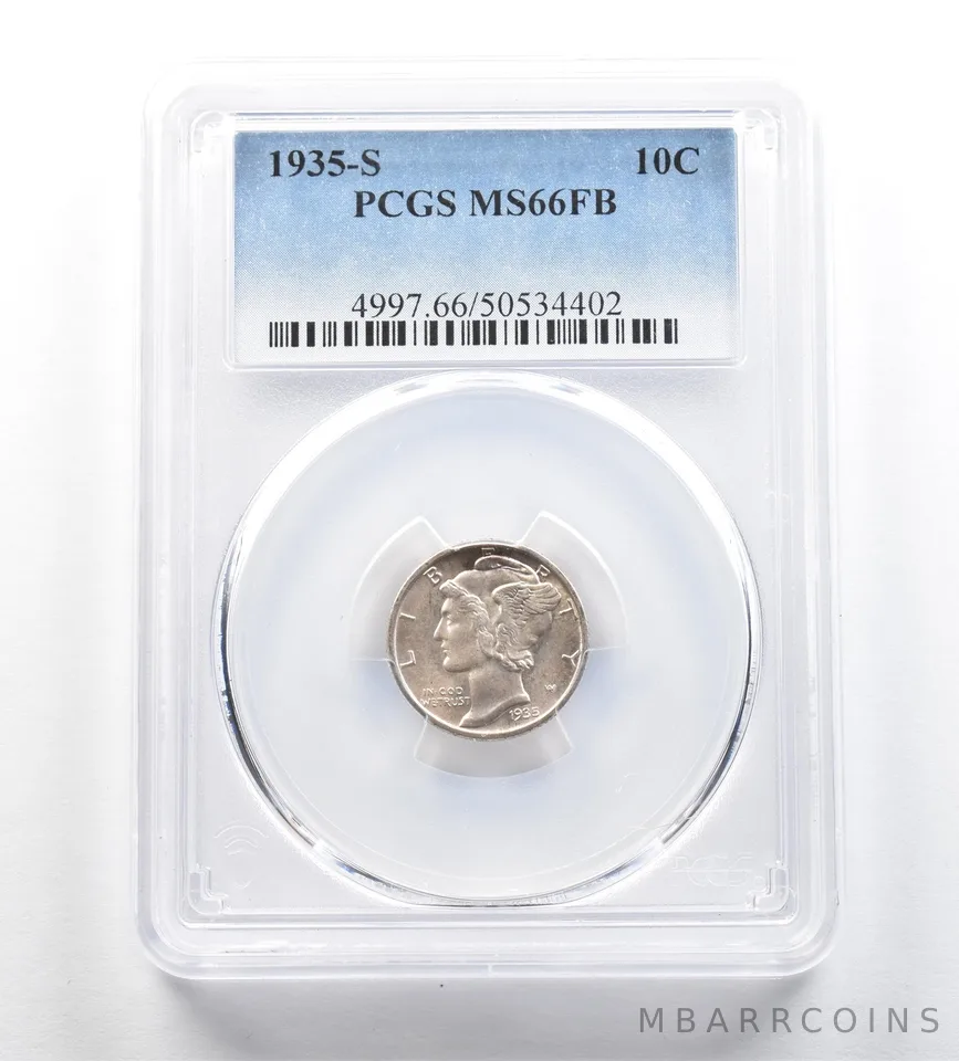 1935-S Mercury Dime MS66 FB PCGS *7163