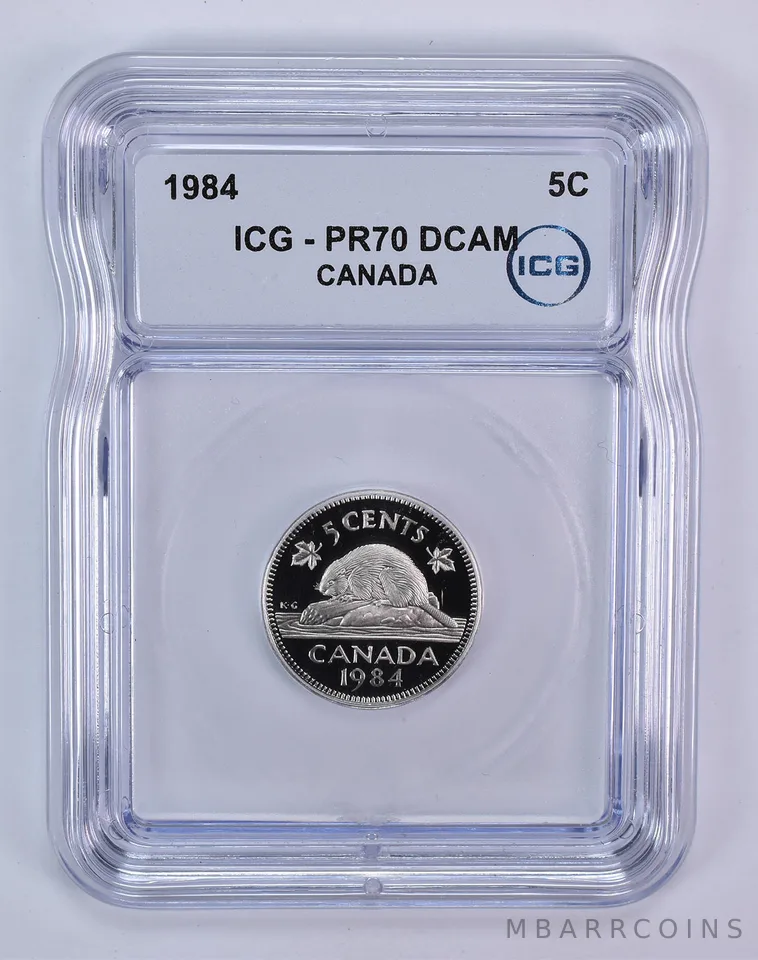 1984 Canada 5 Cents Beaver PR70 DCAM ICG