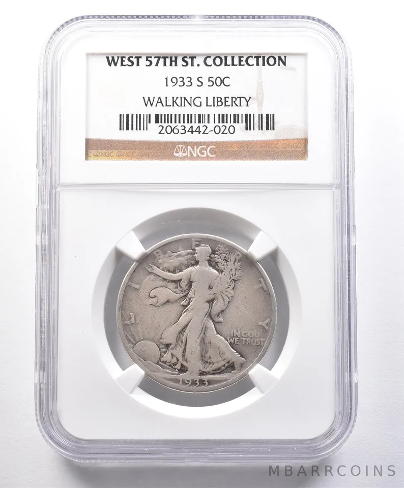1933-S Walking Liberty Half Dollar West 57th St Collection NGC *4104