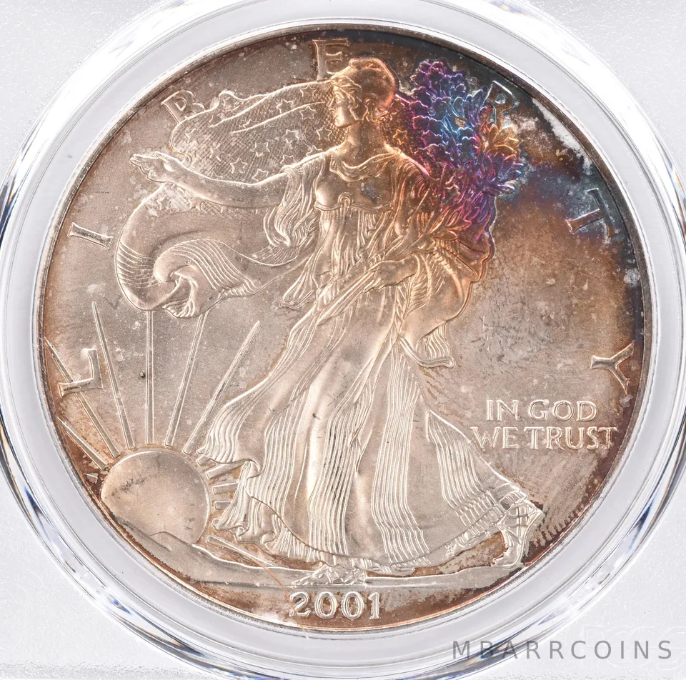 2001 American Silver Eagle MS66 PCGS Beautiful Tone *1424