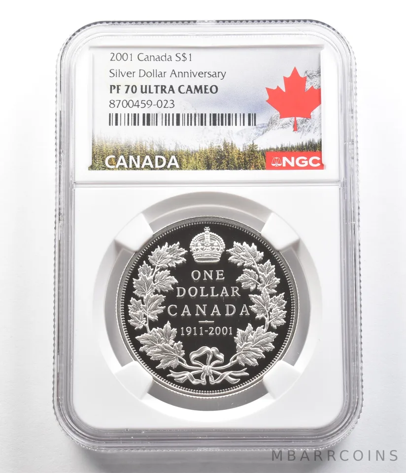 2001 Canada 1 Dollar Silver Dollar Anniversary PF70 UCAM NGC *7359