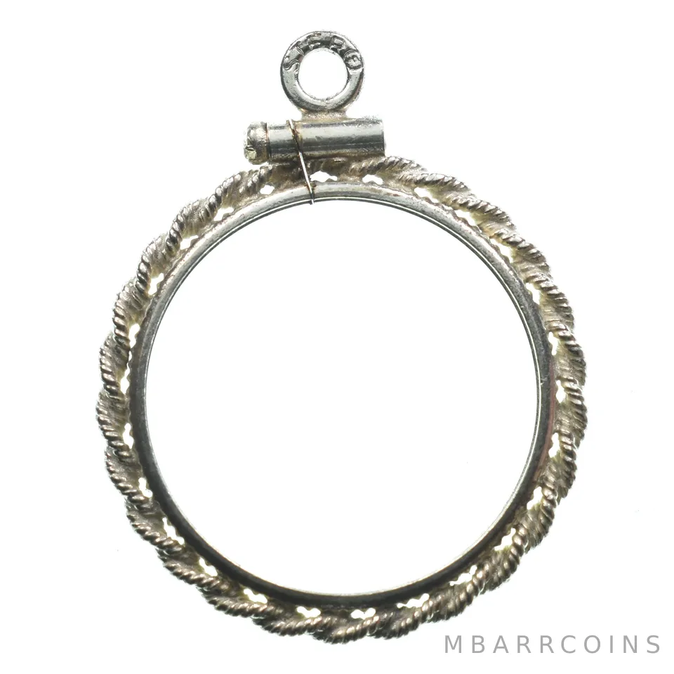Sterling Silver 17 MM US Dime Coin Bezel Pendant Frame Edge *2367