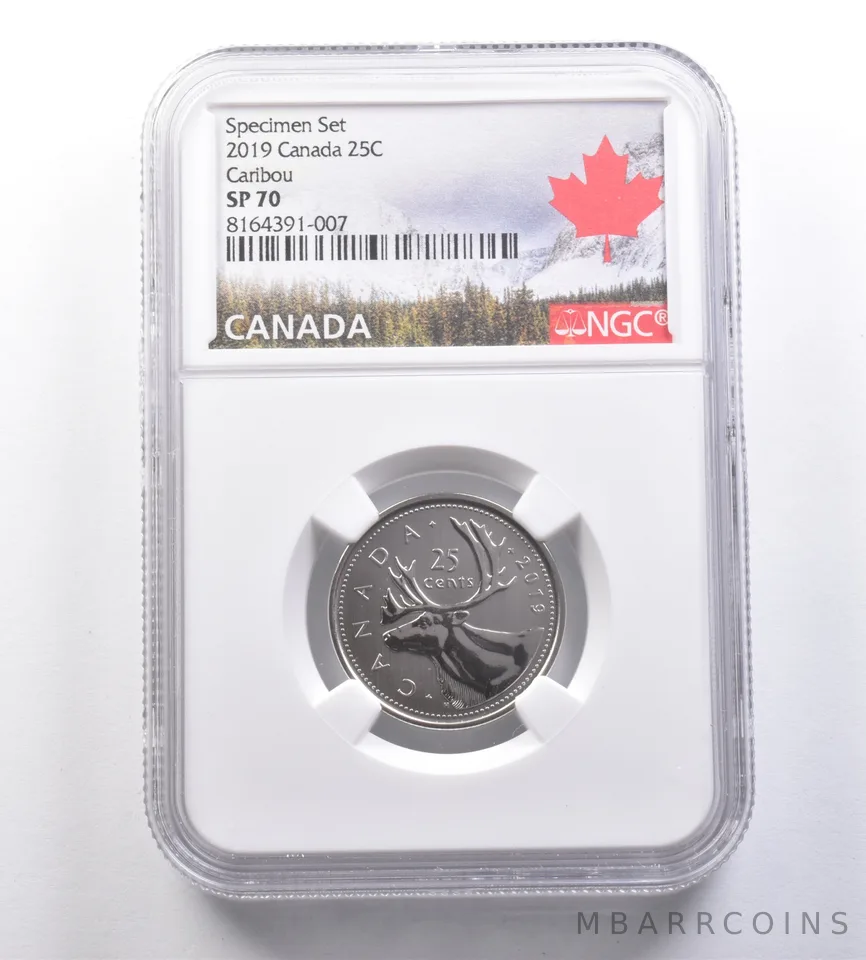 2019 Canada 25 Cents Specimen Set Caribou SP70 NGC *7048