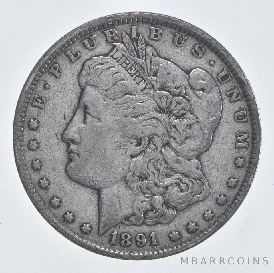 Early - 1891 Morgan Silver Dollar - 90% US Coin *800