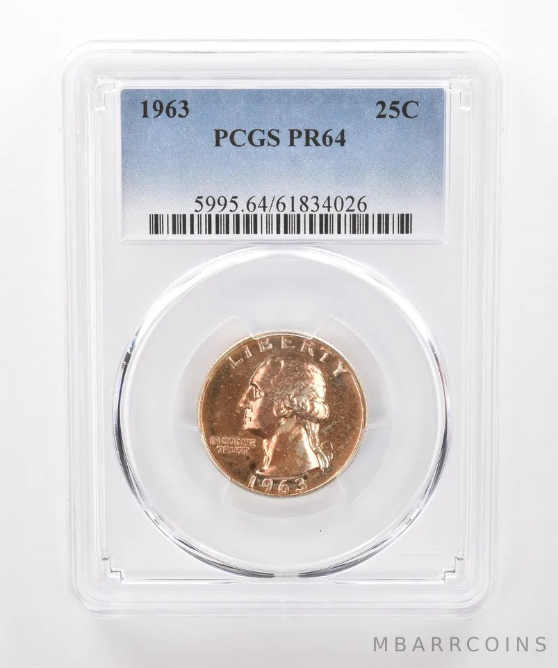 1963 Washington Quarter PR64 PCGS Beautiful Tone *1896