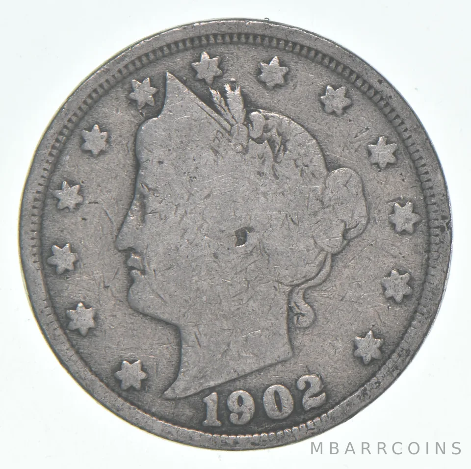 1902 Liberty V Nickel AC Average Circ