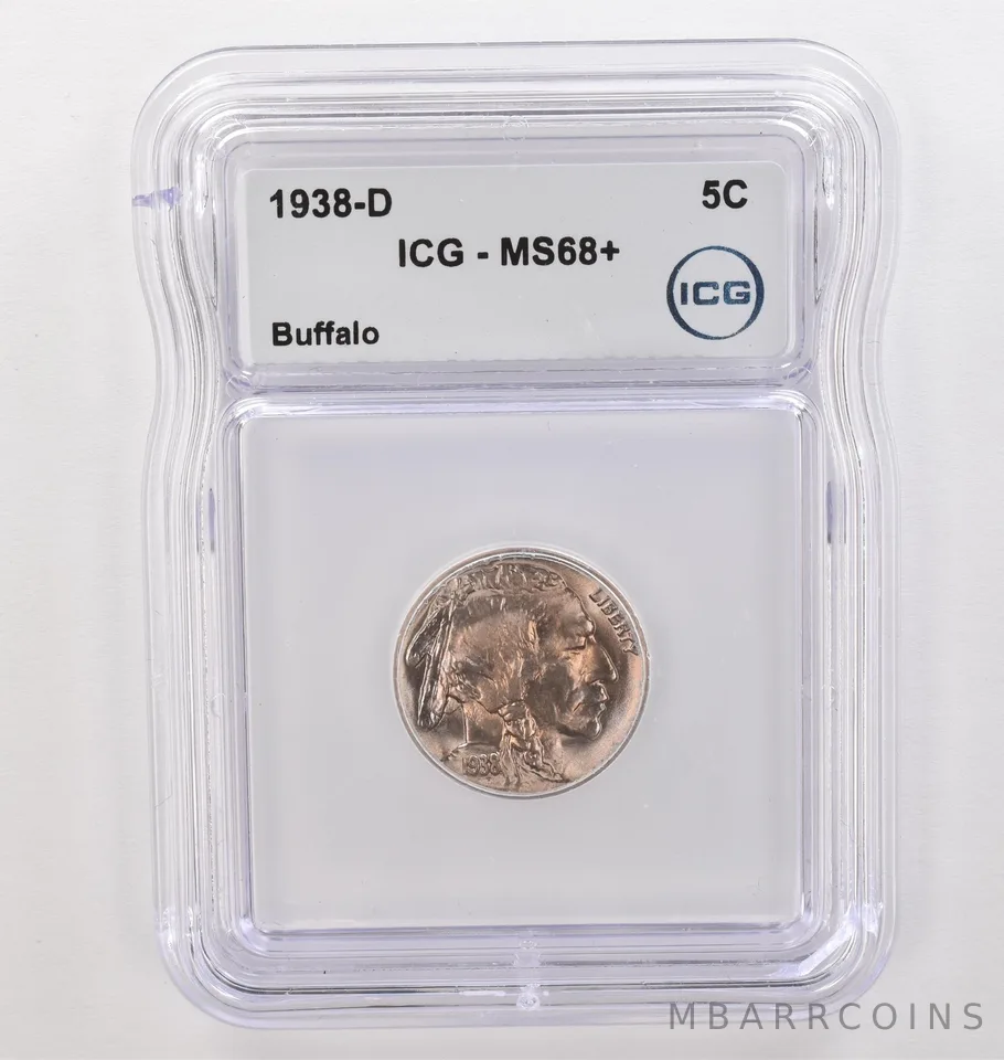 1938-D Indian Head Buffalo Nickel MS68+ ICG Beautiful Tone *4167