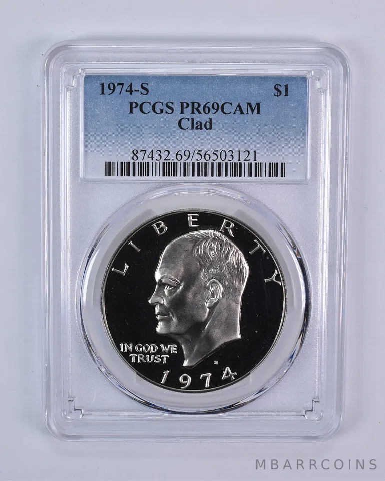 1974-S Eisenhower $1 CLAD PR69 CAM PCGS Blue Label