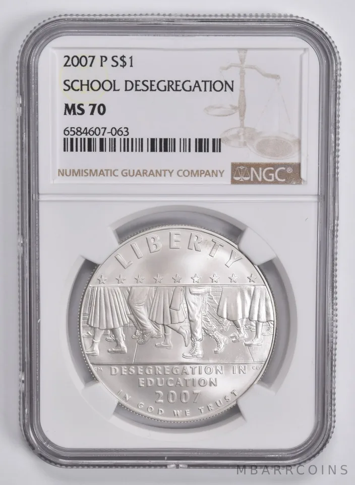 2007-P Little Rock Commemorative Dollar MS70 NGC Brown Label