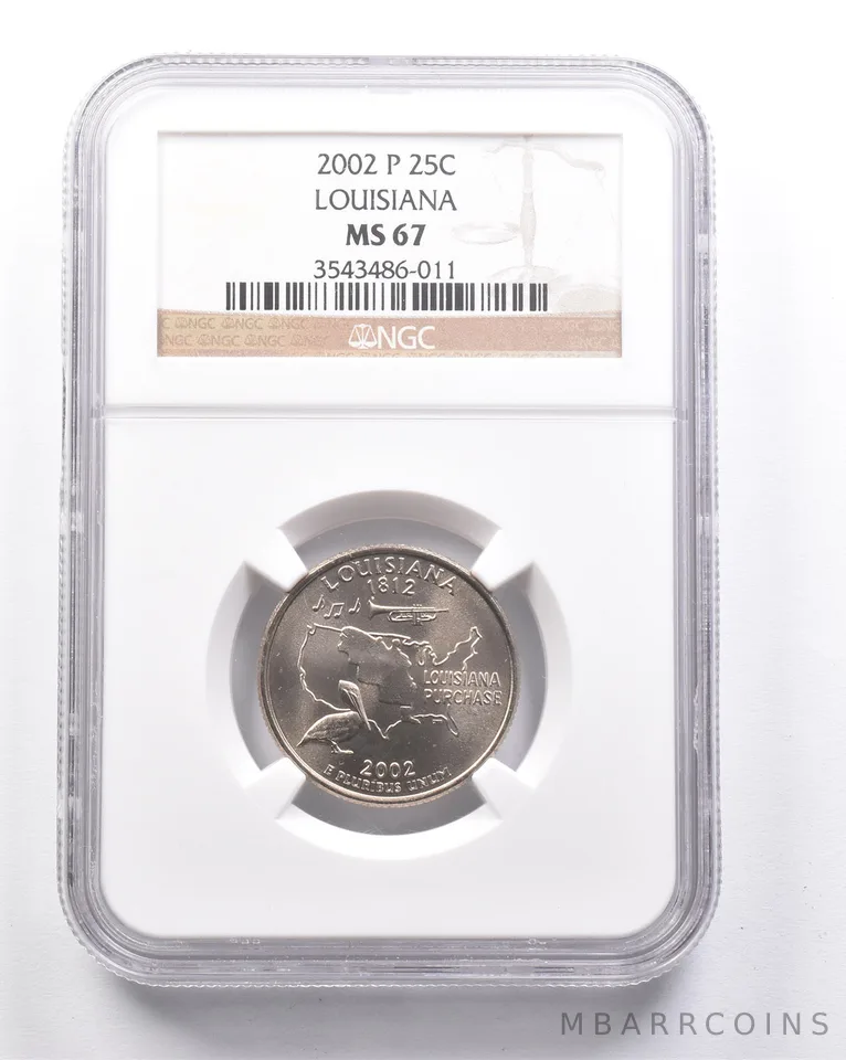 MS67 2002-P Washington State Quarter Louisiana NGC a6318