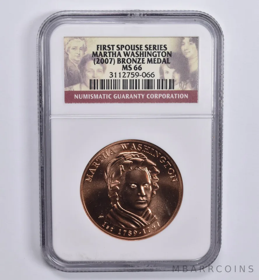 (2007) First Spouse Series Martha Washington Bronze Medal MS66 NGC
