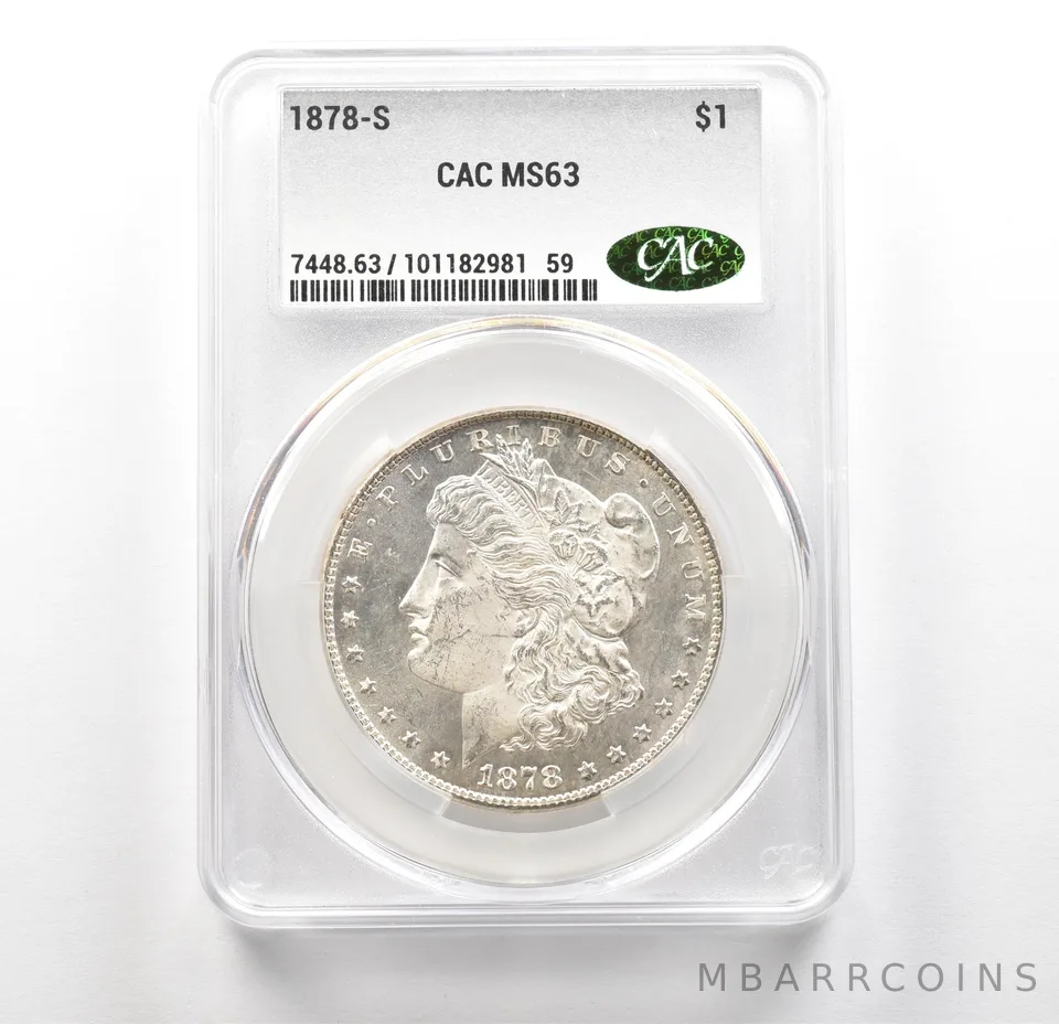 1878-S Morgan Silver Dollar MS63 CAC CACg *6322