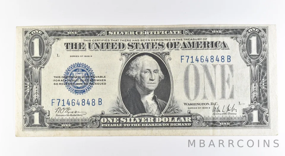 1928 B $1 Silver Certificate Blue Seal Fr#1602 *0396
