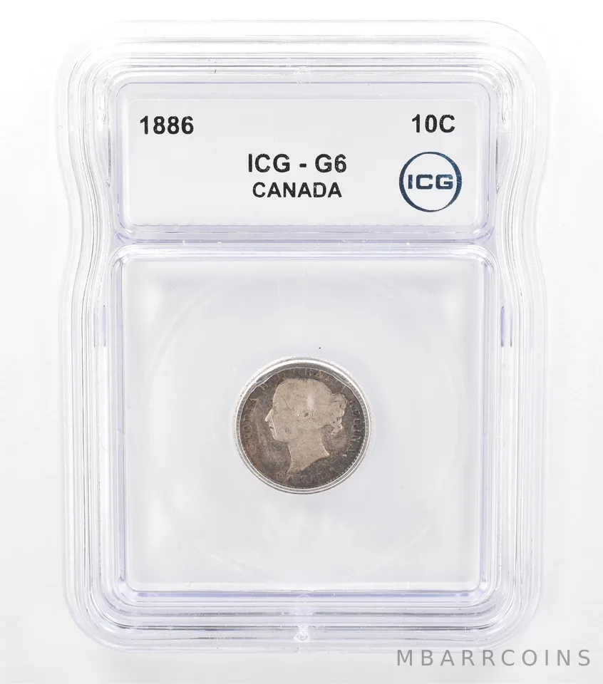 1886 Canada 10 Cents G6 ICG Beautiful Tone *5755