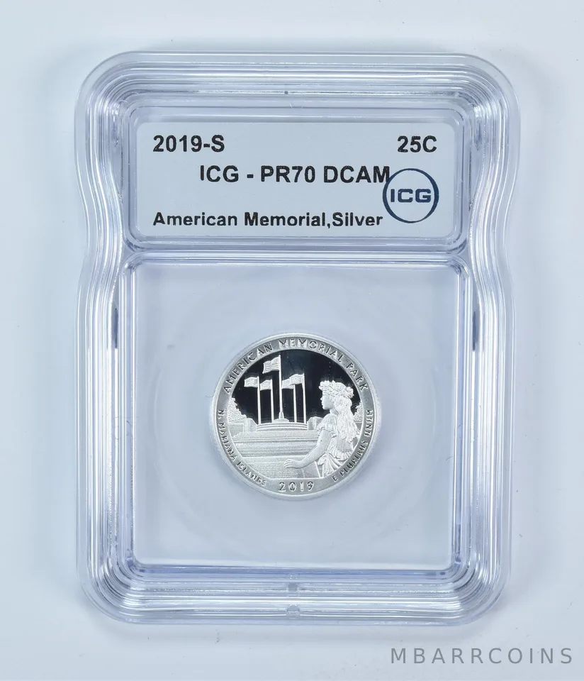 2019-S Washington Quarter ATB Silver American Memorial PR70 DCAM ICG