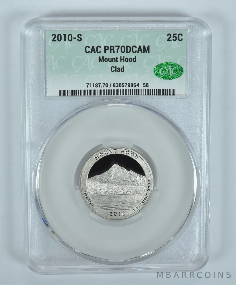 2010-S Washington Quarter Mount Hood CLAD ATB PR70 DCAM CAC CACg