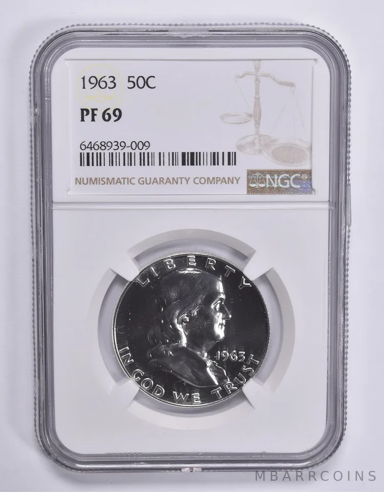 PF69 1963 Franklin Half Dollar NGC a1802