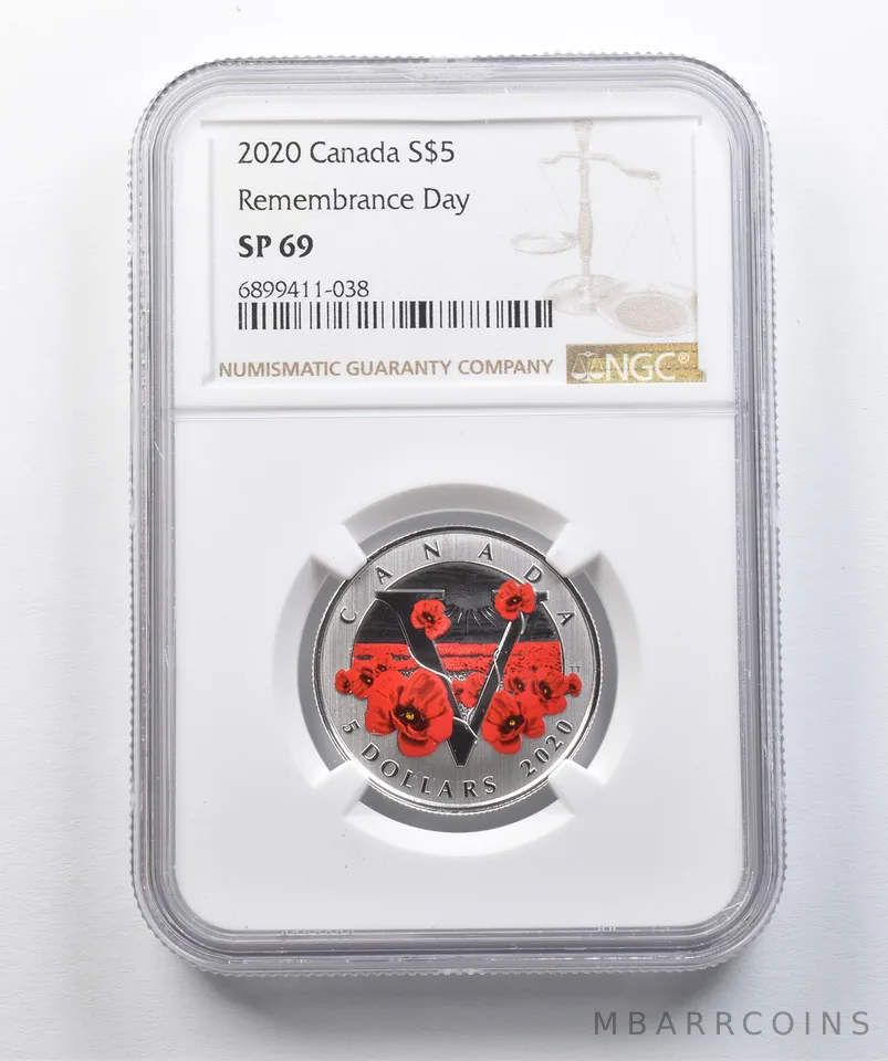 2020 Canada 5 Dollars Silver Remembrance Day SP69 NGC a4373