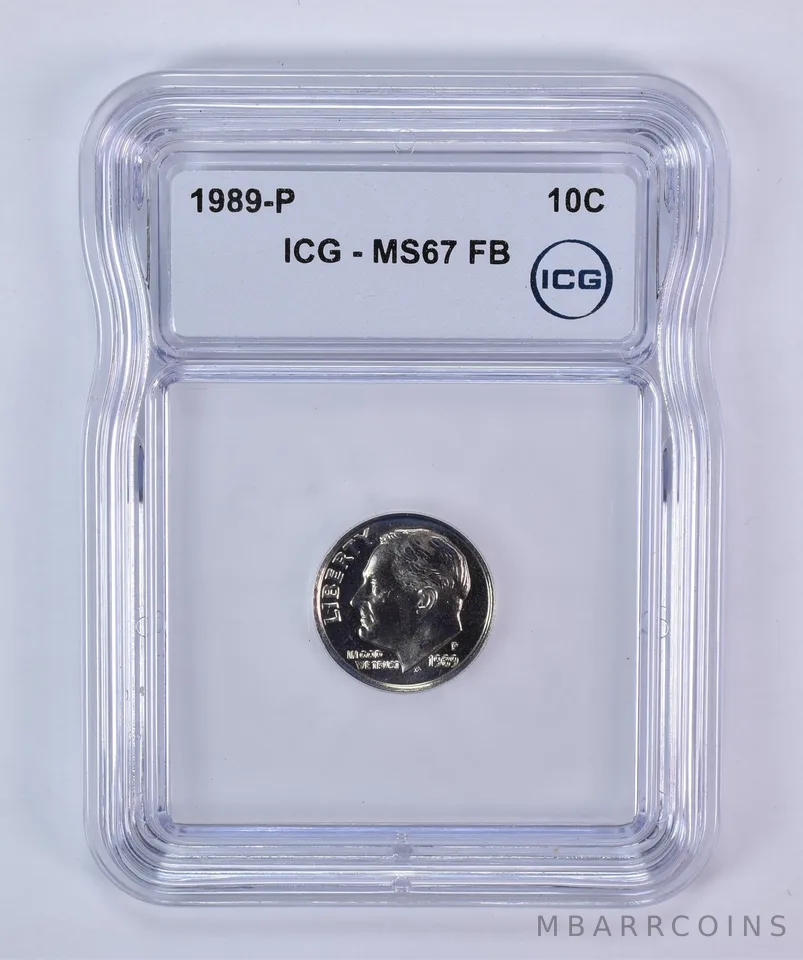 1989-P Roosevelt Dime MS67 FB ICG