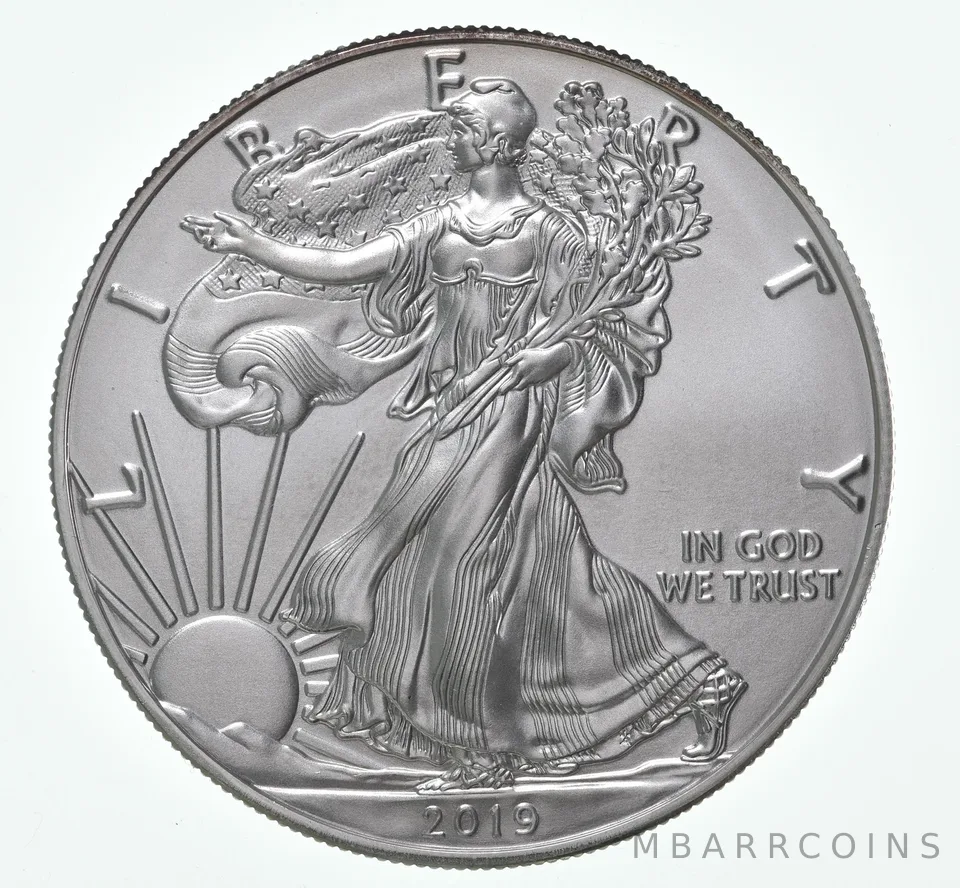 2019 Unc American Silver Eagle 1 Troy Oz .999 Fine Silver