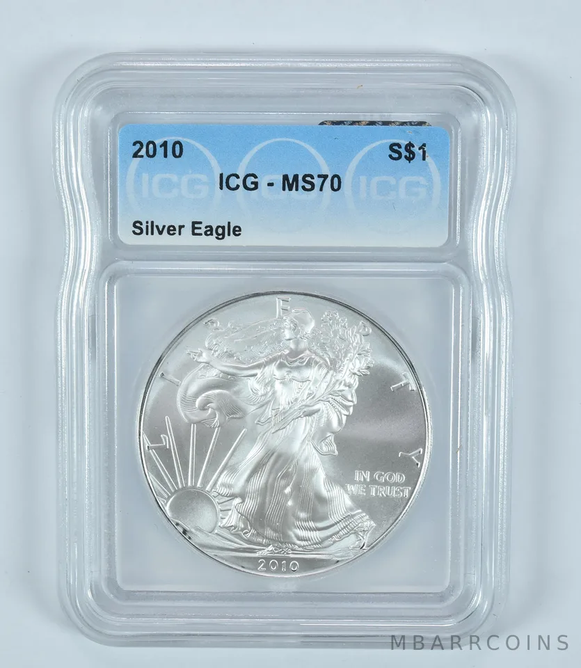 2010 American Silver Eagle MS70 ICG